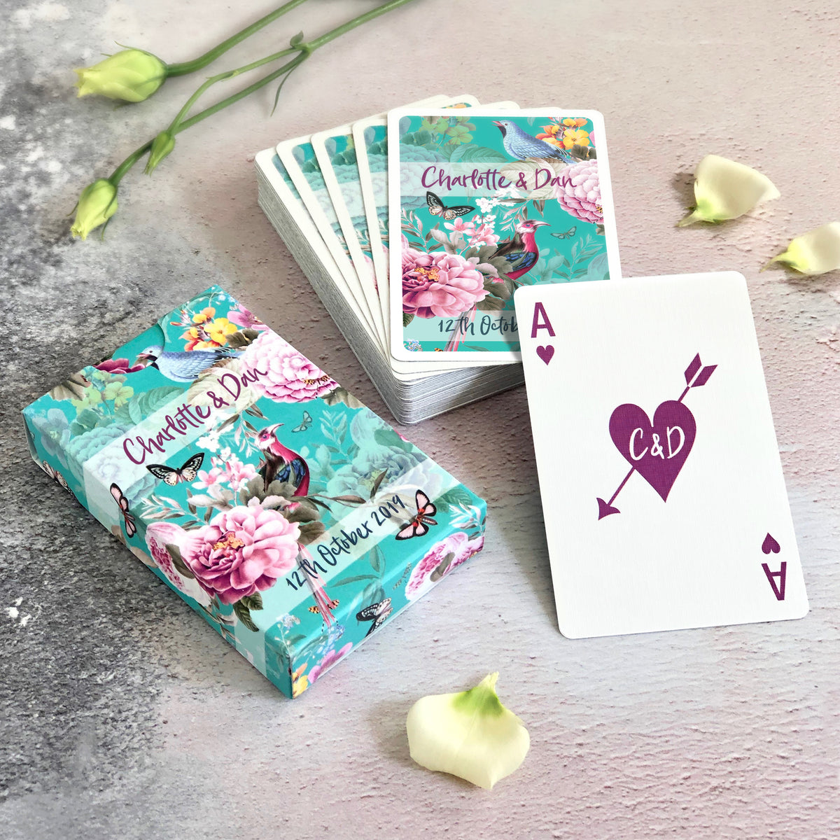 25+ Decks Personalized Playing Cards - Wedding Favor - Floral - Garden Wedding Favor - Rustic Wedding - Outdoor Wedding Spring deals Wedding Favor